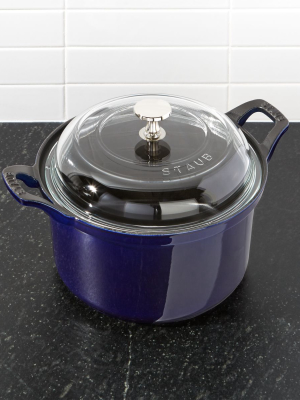 Staub ® 2.75-qt. Dark Blue Round Cocotte With Glass Lid