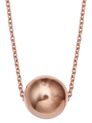 Ball Slider Pendant In Sterling Silver - Rose Gold (18")