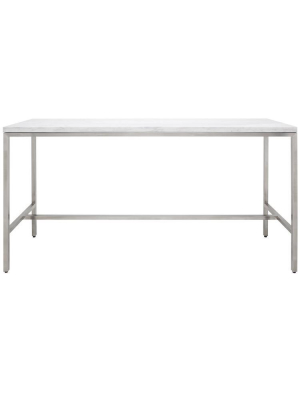 72-inch Verona Bar Table With White Marble Top