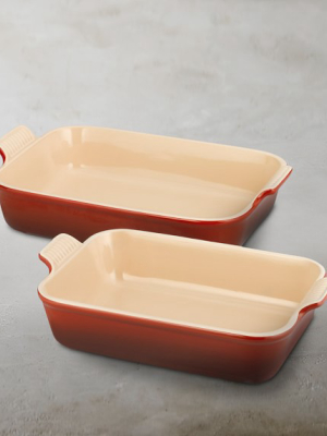 Le Creuset Heritage Stoneware Rectangular Bakers, Set Of 2