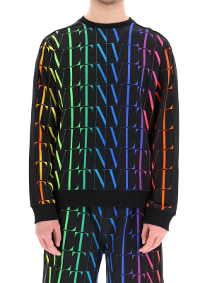 Valentino Vltn Print Crewneck Sweater