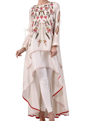 Cut-out Sleeves Embroidered Kurta