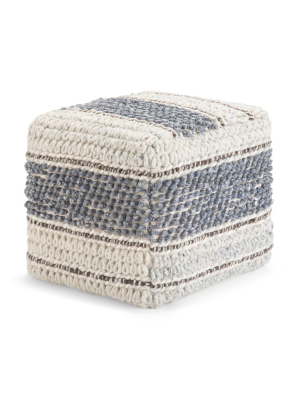 Heyfield Square Pouf Natural/blue - Wydenhall