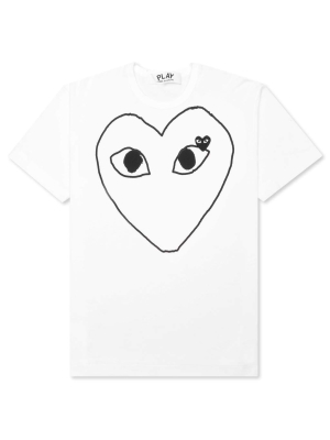 Comme Des Garcons Play Outline Heart T-shirt - White