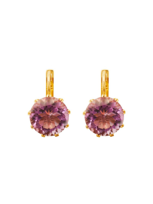 Purple Amethyst Crown Earrings - S