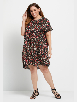 Modcloth X Tea With Lemon Floral Babydoll Dress - Plus Size