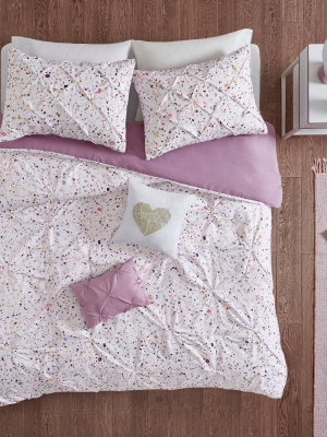 Nicole Printed And Pintucked Comforter Set