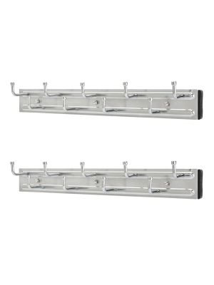 Rev-a-shelf Brc-14cr 14 Inch Wall Mounted Pullout Belt Rack, Chrome (2 Pack)