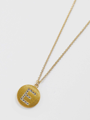 The "e" Initial Necklace In Gold