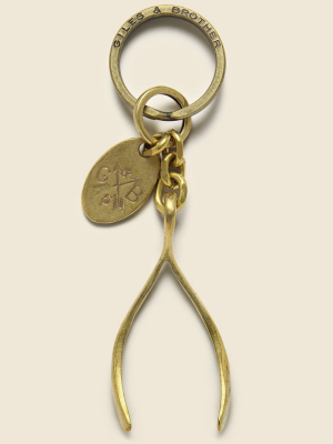 Wishbone Keyring - Brass