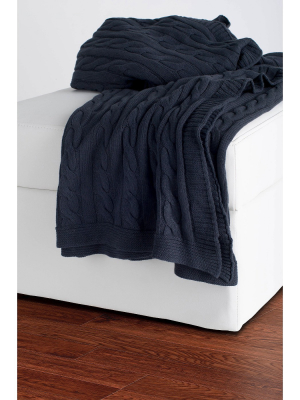 50"x60" Cable Knit Throw Blanket - Rizzy Home