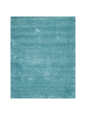 Aqua Blue Solid Shag/flokati Loomed Area Rug - (10'x14') - Safavieh