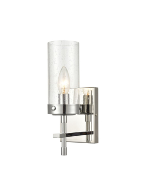 Melinda 1-light Sconce In Polished Chrome With Seedy Glass