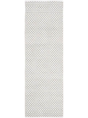 Boston Checker Gray Runner Rug