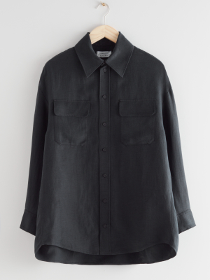 Oversized Linen Blend Shirt