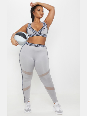 Prettylittlething Plus Light Grey Brand Legging