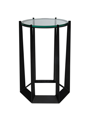 Janus Side Table, Black Metal