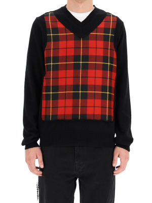 Comme Des Garçons Shirt Tartan Knit Sweater