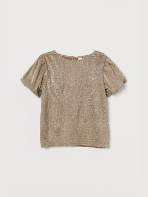 Puff-sleeved Jersey Top