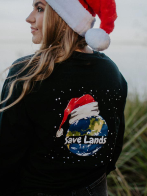 Black Christmas Planet Long Sleeve (back Print)