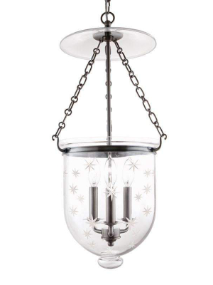 Hampton 3 Light Pendant Historic Nickel