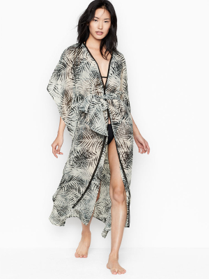 America & Beyond V-neck Maxi Kimono Cover-up