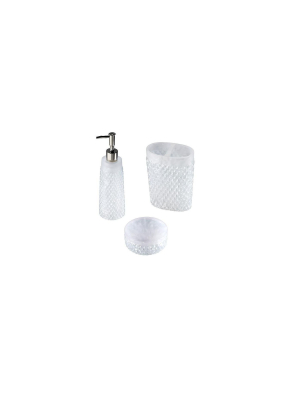 Pearl Drop 3 Pc Bath Accessory Set