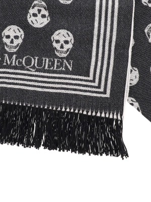 Alexander Mcqueen Skull Fringed Scarf