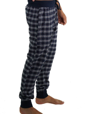 Men's Flannel Jogger Lounge Pants - Charcoal/blue