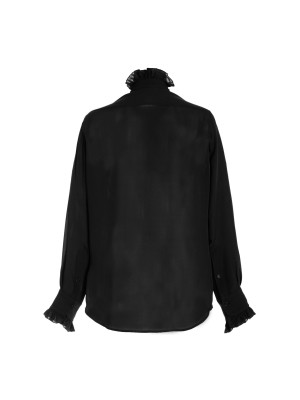Aleia Ruffle Silk Georgette Top