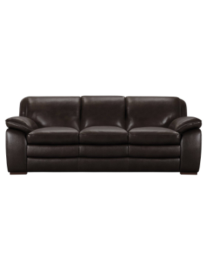 Foley Contemporary Sofa Genuine Leather Dark Brown - Armen Living