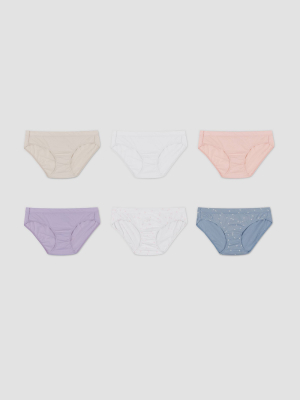 Hanes Women's 6pk Pure Comfort Organic Cotton Hipster Underwear - Assorted