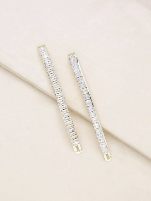 Sleek Lines Crystal Hair Pin Set