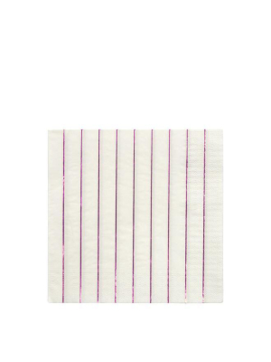 Metallic Pink Stripe Large Napkins