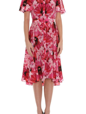 Alexander Mcqueen Floral Print Short Sleeved Dress