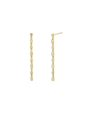 Infinity Diamond Drop Earrings - Yellow Gold