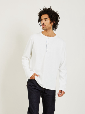 13 Ounce L/s Henley White