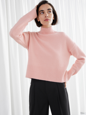 Cropped Mock Neck Sweater