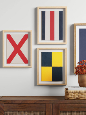 Set Of 3 Framed Nautical Textiles - Threshold™