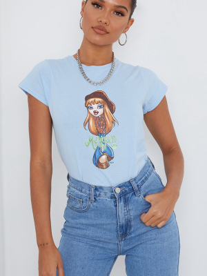 Blue Meygan Bratz Fitted T Shirt