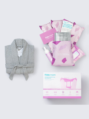 Organic Lounge Robe + Frida Mom Postpartum Recovery Essentials Kit