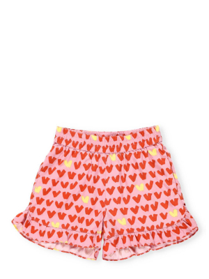 Stella Mccartney Kids Hearts Print Ruffled Shorts