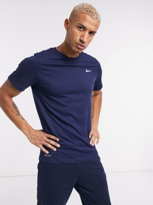 Nike Training Swoosh Logo Essential T-shirt In Navy