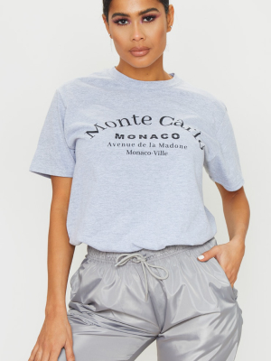 Grey Monte Carlo Slogan T Shirt