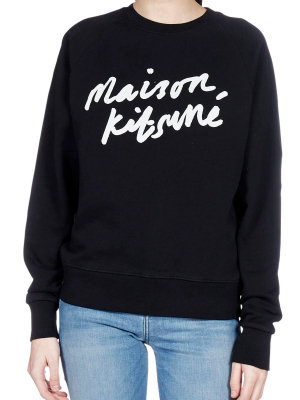 Maison Kitsuné Handwriting Logo Print Sweatshirt