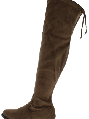 Isla1 Taupe Drawstring Over The Knee Boot