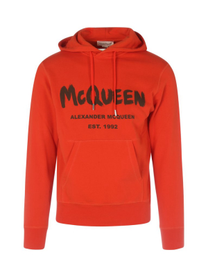 Alexander Mcqueen Graffiti Logo Print Hoodie