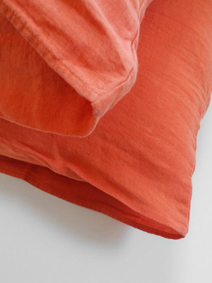 Linen Euro Pillowcase, Terracotta