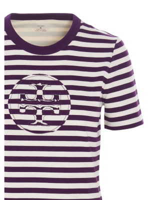 Tory Burch Striped Logo Patch T-shirt