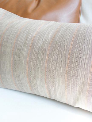 Just Peachy Striped Extra Long Lumbar Pillow - 14x36 (final Sale)